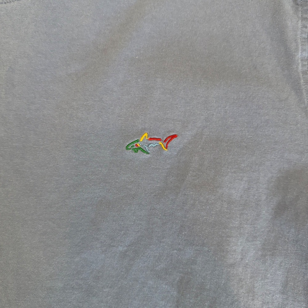 Greg Norman Mens XL Light Blue Cotton Short Sleeve Shark Logo Crewneck T-Shirt - Picture 2 of 7